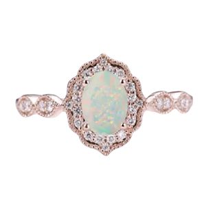 925 Silver Moonstone Engagement <b>Ring</b> Oval Cut Pave Setting Vintage Flower Design Women's Fine Jewelry Band - Product Image 2