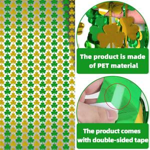 2m Gold <b>Green</b> <b>Tinsel</b> Fringe Curtain St Patricks Day Party Photo Booth Backdrop Decor - Product Image 3