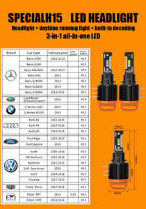 V8 100W 40000 lumens phares led H15 Tri Tubes de Cuivre Canbus Fonction Diurne Voiture Auto Led 12V h4b LED Phare De Voiture - Product Image 6