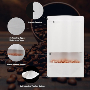 Bao bì dẻo, cán màng tùy chỉnh, túi đứng có khóa kéo, túi <span class=keywords><strong>doypack</strong></span>, túi giấy kraft trắng có cửa sổ - Product Image 3