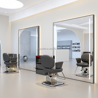 Miroir de Salon de Coiffure Professionnel en Alliage d'Aluminium avec Éclairage LED – Mobilier et Équipement Commercial pour Barbiers et Coiffeurs – Vente en Gros