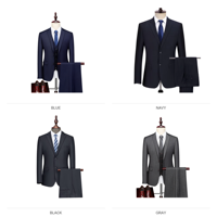Ensemble de costume 2 pièces OEM de haute qualité pour hommes, coupe ajustée, simple boutonnage, pour affaires et bureau, sur mesure, avec veste et pantalon