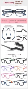 Vente en gros <span class=keywords><strong>de</strong></span> <span class=keywords><strong>lunettes</strong></span> optiques <span class=keywords><strong>pour</strong></span> enfants flexibles en TR90 avec sangle détachable, légères, incassables, antidérapantes, sûres et confortables - Product Image 3