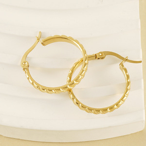 Zogxin Hoop Earrings 18K Gold Plated Stainless Steel For Women Geometric Design - Product Image 2