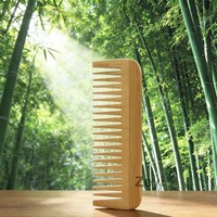 Peigne en bambou personnalisé avec logo pour un usage domestique, étudiants, peigne à dents larges portable pour le massage du cuir chevelu et la santé des méridiens pour les voyages