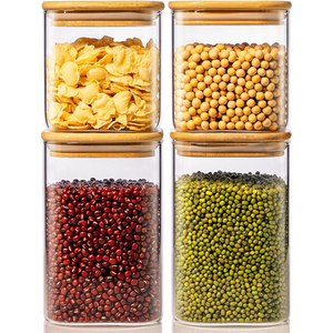 280ML Glass Square <b>Spice</b> <b>Jars</b> Empty Storage Containers Airtight Pressed Lid Eco-Friendly Freshness Preservation Kitchen - Product Image 1