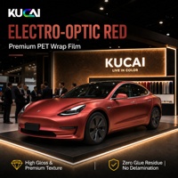Film de protection pour voiture en vinyle rouge électro-optique brillant PET PVC sans bulles pour la décoration