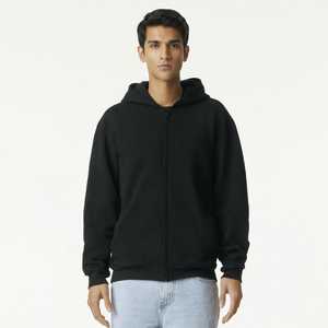 Unisex Zip-Up Fleece <b>Sweatshirt</b> High Quality Cropped Hoodie Boxy Drop Shoulder Design Streetwear Print for Men Women for Winter - Product Image 1