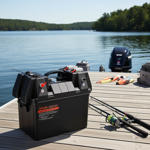 Boîte à batterie intelligente Vevor 12V 24V 36V pour le stockage et le support de batteries de moteurs de pêche à la traîne, utilisation embarquée - Product Image 2