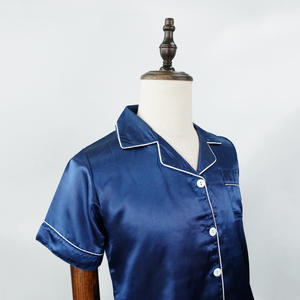 Conjunto de pijama de gran tamaño informal para mujer, nuevo diseño, manga corta, transpirable, seda helada, tela tejida suave para verano, otoño y primavera - Product Image 6