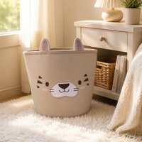 Panier de rangement moderne en feutre écologique pour animaux, adorable panier organisateur de jouets en forme de tigre, corbeille à linge décorative pour chambre d'enfant