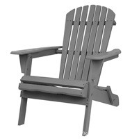 Chaise Adirondack pliante en bois massif pour extérieur, style américain, avec dossier, idéale pour la plage, la cour ou les gîtes.