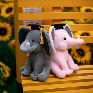 Peluche Éléphant de Remise de Diplôme, Jouet Confortable pour Bébé, Éléphant en Peluche avec Toque de Doctorat, Coussin de Sommeil, Jouet Doux en Tissu, Cadeau - Product Image 4