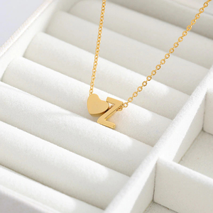 Collana con ciondolo a forma di cuore d'amore in acciaio inossidabile personalizzato delicato collana con catena in oro personalizzata per ragazze da donna - Product Image 3