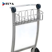 Chariot à bagages d'aéroport en aluminium à 4 roues de haute qualité avec frein à main Chariot à bagages d'aéroport personnalisable OEM