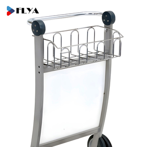 High Quality 4 Wheels <strong>Aluminum</strong> Airport Baggage Cart with Hand Brake OEM Customizable Airport Luggage <strong>Trolley</strong> - Product Image 2