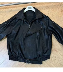 Veste de <span class=keywords><strong>moto</strong></span> à double col en <span class=keywords><strong>cuir</strong></span> PU ample, courte, pour <span class=keywords><strong>femme</strong></span>, printemps et automne - Product Image 4