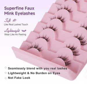Natural Soft Short <b>Half</b> Natural Eyelashes Private Label Reusable Wispy Lightweight Cat Eye <b>Half</b> Strip <b>Lashes</b> Wholesale - Product Image 5