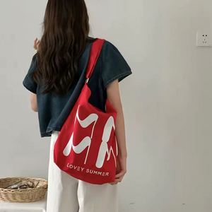 Sac bandoulière en toile grande capacité, double compartiment, personnalisable avec logo et lettres imprimées, élégant et polyvalent - Product Image 2