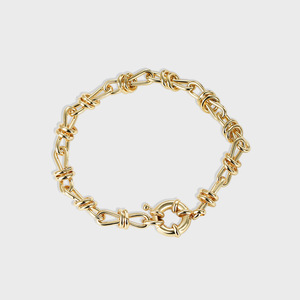 Pulsera de Cadena con Diseño Geométrico Anudado, Chapada en Oro, para Aniversario, Joyería de Moda Unisex - Product Image 4
