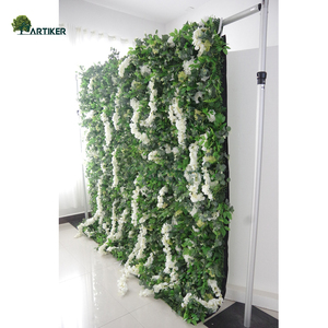 Decoración de la boda de seda <span class=keywords><strong>blanco</strong></span> rosas telón de fondo de flores panel decorativa de interior flores flor Artificial de la pared - Product Image 6