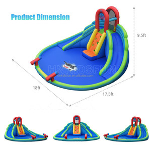 Château gonflable mignon de chiot du <span class=keywords><strong>docteur</strong></span> dauphin pour enfants Oxford tissu dessin animé sautant videur toboggan Playtime - Product Image 1