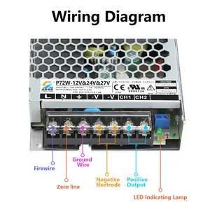 Smps Smart 12v 24V Dc Switching Power Supply Constant Voltage Single Output Ac-dc Transformer Driver72w 120w 800w Indoor For Led