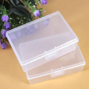 D725 PP hebilla transparente caja vacía moderno cuadrado plástico embalaje perla Stud pendientes rectángulo abastecido hogar