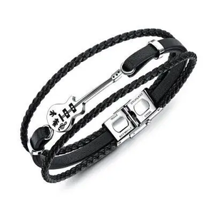 Mode créatif titane acier <span class=keywords><strong>guitare</strong></span> bijoux <span class=keywords><strong>corde</strong></span> mens <span class=keywords><strong>bracelet</strong></span> en acier inoxydable - Product Image 1