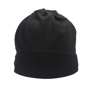 Men's Black Slouch Beanie Hat Warm Knitted Ski Cap Breathable Polyester Solid Color Keep Warm Autumn Winter Hat - Product Image 1