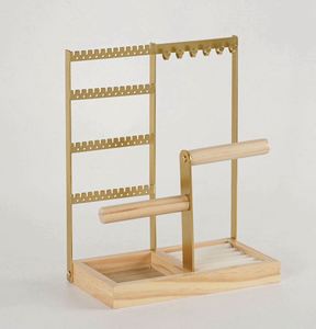 Multifunctional Detachable Wooden Bottom Jewelry Rack Earrings Necklaces <b>Rings</b> Bracelets <b>Watches</b> Women's Accessory Storage Brand - Product Image 4