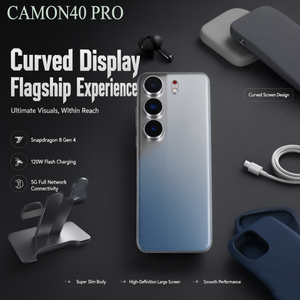 TECHNO AI CAMON 40 Pro ใหม่ หน้าจอโค้ง AMOLED 120Hz สว่างพิเศษ มาตรฐานกันฝุ่นและน้ำ IP68/IP69 สมาร์ทโฟนรุ่น Global ของแท้ - Product Image 1