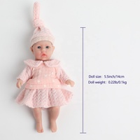 Boneka Bayi Reborn Mini 6,5 Inci Gadis Manis Tubuh Silikon Penuh Hadiah Terbaik untuk Anak-anak