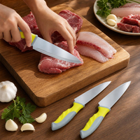 Ensemble de couteaux de chef en acier inoxydable 3 pièces avec logo personnalisé OEM, lame ambidextre 27cm/29.2cm/31.8cm, durable et éco-responsable