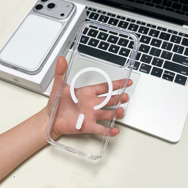Wholesale Clear Transparent Magnetic Phone Case Anti-Yellow Protective Cover for iPhone Series