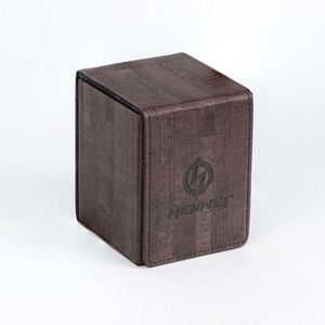 FX Hennet Pu Leather Card Deck <b>Box</b> Square Shape Embossing Logo Magnet Closure Portable Game <b>Storage</b> Case 3.15x3.74x4.33in - Product Image 4