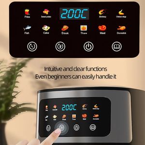 Friteuse à <span class=keywords><strong>air</strong></span> intelligente multifonctionnelle de 8 litres personnalisée OEM Carré numérique sans huile en acier inoxydable visible à porte française de haute qualité - Product Image 2