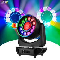 Projecteur de scène LED mobile Bee Eye 12x60W RGBW 4-en-1 et 200W LED Beam DMX CTO Zoom avec anneau halo