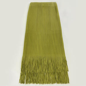 2024 Miyake col tailleur costumes Double boutonnage plissé gland jupe à manches longues Design Original affaires lâche femmes vêtements - Product Image 3