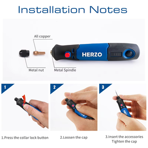 HERZO 600W 220V 전기 유선 앵글 그라인더 슬라이드 스위치 가변 속도(10000-31000rpm) 6/8mm US 플러그 50Hz DIY 샌딩 - Product Image 6