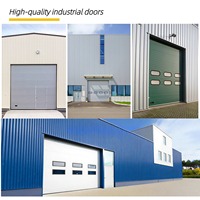 Porte sectionnelle industrielle automatique en acier JieYang, résistante au vent, avec portes pour personnel, pour usine