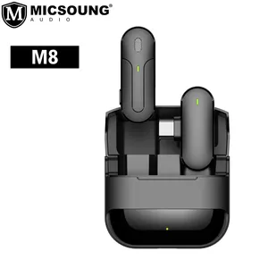 M8 Pro беспроводной микрофон Lavalier Клип-на микрофон с зарядным чехлом типа C Lightning разъем для прямой трансляции Youtuber