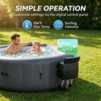 Spa gonflable de 216 cm, grande capacité de 1726 L, bain à remous pour 5 à 7 personnes, piscine de massage portable avec 170 jets d'air et chauffage rapide
