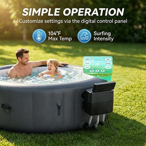 Spa <span class=keywords><strong>gonflable</strong></span> de 216 cm, grande capacité de 1726 L, bain à remous pour 5 à 7 personnes, piscine de massage portable avec 170 jets d'air et chauffage rapide - Product Image 2