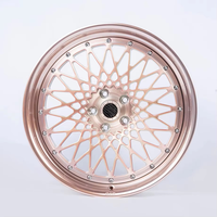 Rines de Aleación Personalizados de 15-24 Pulgadas, 2 Piezas, Forjados, Diseño de Malla Dorada, para Vehículos de Lujo y Tuning, OEM ODM