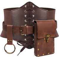 Sac banane en cuir PU style rétro gothique pour festival, imperméable, idéal pour Halloween, cosplay, Viking, LARP, TV et cinéma