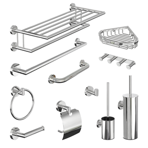 <span class=keywords><strong>Set</strong></span> di Accessori per <span class=keywords><strong>Bagno</strong></span> in Acciaio Inox SUS304 Cromato Moderno, Portasciugamani da Parete per Progetti Alberghieri e Casa - Product Image 1