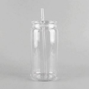 16Oz Clear Plastic USA Stocked Cups-BPA-Free Minimalist Camping Travel <b>Bottle</b> with Screw-On for for Adults - Product Image 1