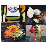 Creatieve 3-in-1 keuken groentesnijder ABS handmatige schilmes, rasp en snijder multifunctionele groenteplank schilmes