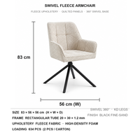 Chaise de salle à manger de loisirs avec assise rembourrée en tissu bouclé et pieds en métal, design moderne